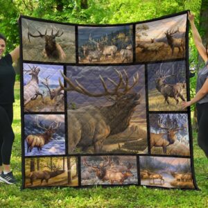 Hunting Elks 3D Quilt Home Decor  Quilt